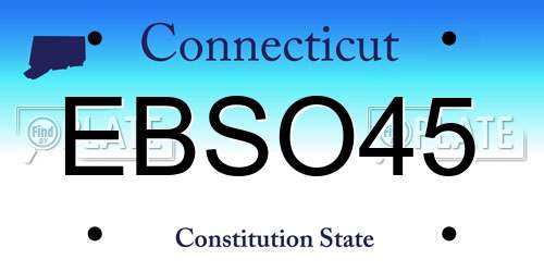 EBSO45 Connecticut License Plate