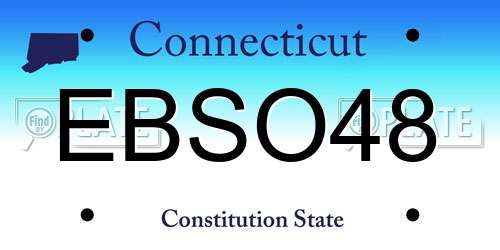 EBSO48 Connecticut License Plate