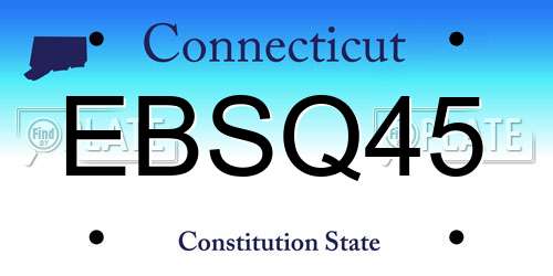 EBSQ45 Connecticut License Plate