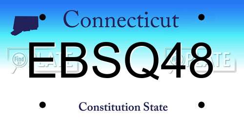 EBSQ48 Connecticut License Plate
