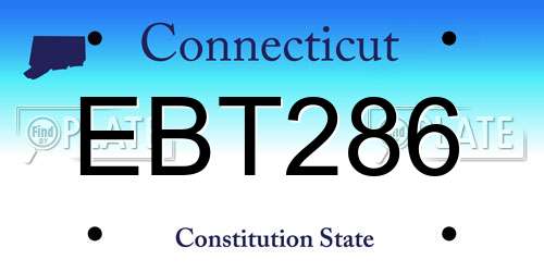 EBT286 Connecticut License Plate