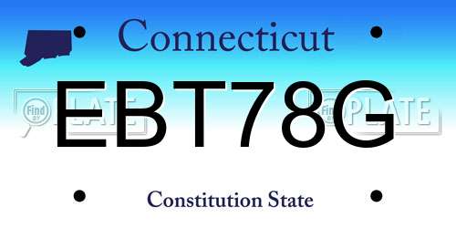EBT78G Connecticut License Plate
