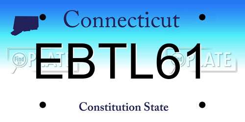EBTL61 Connecticut License Plate