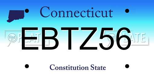 EBTZ56 Connecticut License Plate