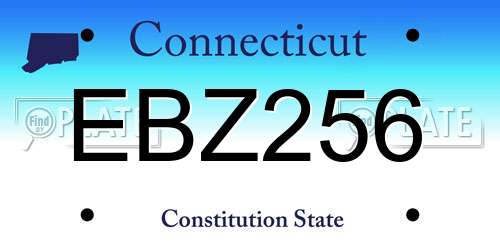 EBZ256 Connecticut License Plate
