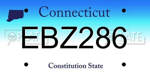 EBZ286 Connecticut License Plate