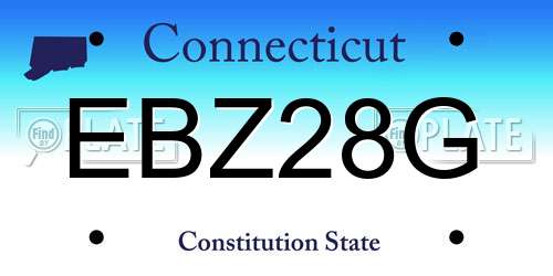 EBZ28G Connecticut License Plate