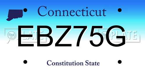 EBZ75G Connecticut License Plate