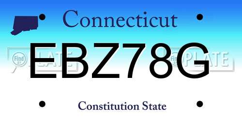 EBZ78G Connecticut License Plate