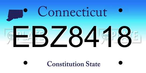 EBZ8418 Connecticut License Plate