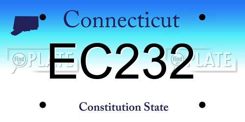 EC232 Connecticut License Plate