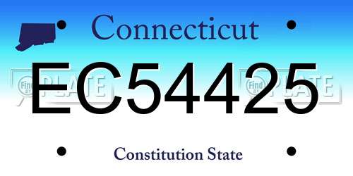 EC54425 Connecticut License Plate