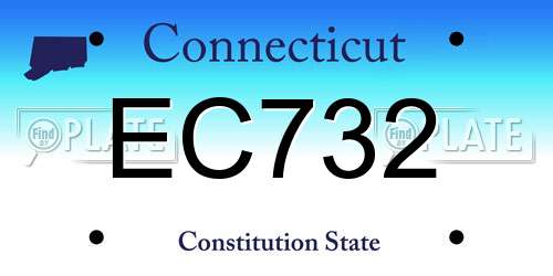 EC732 Connecticut License Plate