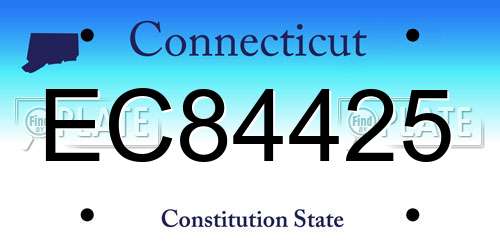 EC84425 Connecticut License Plate