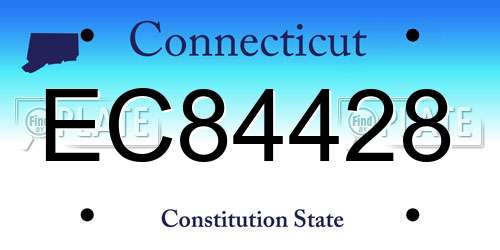 EC84428 Connecticut License Plate
