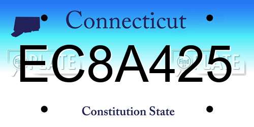 EC8A425 Connecticut License Plate