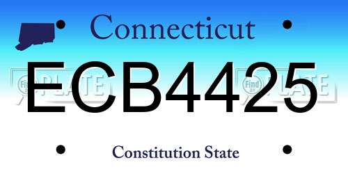 ECB4425 Connecticut License Plate