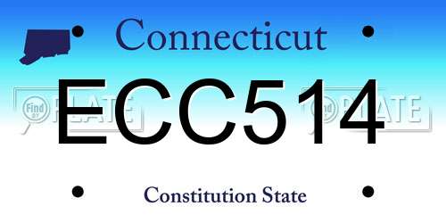 ECC514 Connecticut License Plate