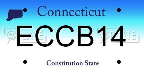 ECCB14 Connecticut License Plate