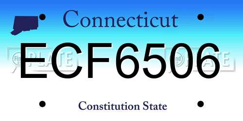 ECF6506 Connecticut License Plate