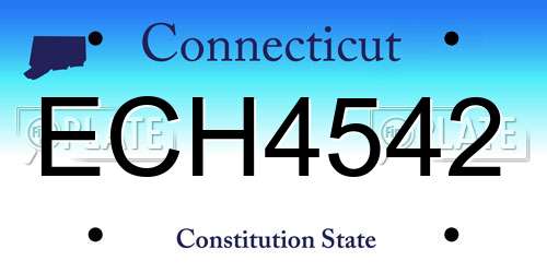 ECH4542 Connecticut License Plate