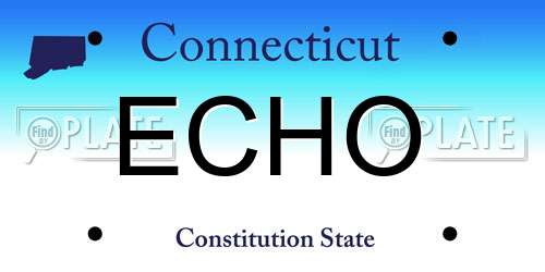 ECHO Connecticut License Plate