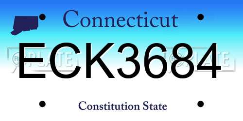 ECK3684 Connecticut License Plate