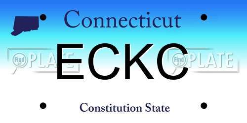 ECKC Connecticut License Plate