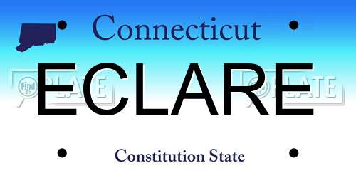 ECLARE Connecticut License Plate