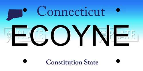 ECOYNE Connecticut License Plate