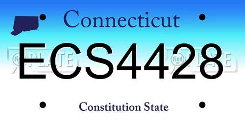 ECS4428 Connecticut License Plate