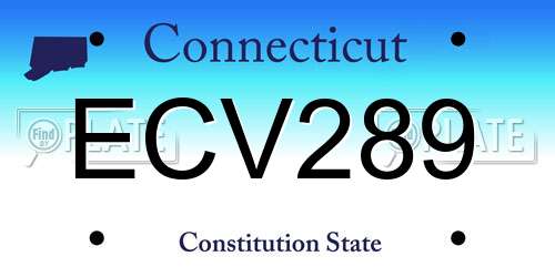 ECV289 Connecticut License Plate