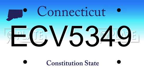 ECV5349 Connecticut License Plate
