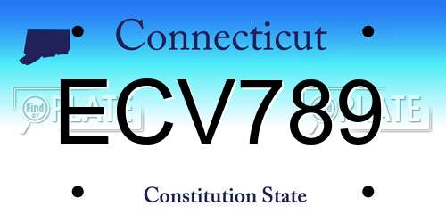 ECV789 Connecticut License Plate