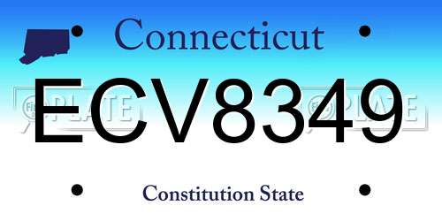 ECV8349 Connecticut License Plate