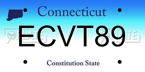 ECVT89 Connecticut License Plate