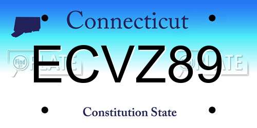 ECVZ89 Connecticut License Plate