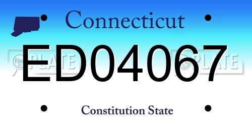 ED04067 Connecticut License Plate
