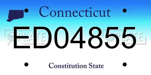 ED04855 Connecticut License Plate