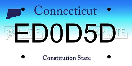 ED0D5D Connecticut License Plate