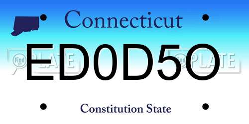 ED0D5O Connecticut License Plate