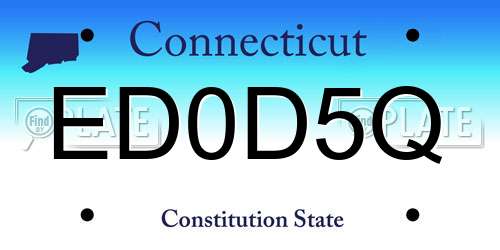 ED0D5Q Connecticut License Plate