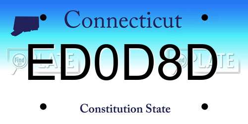 ED0D8D Connecticut License Plate