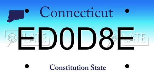 ED0D8E Connecticut License Plate