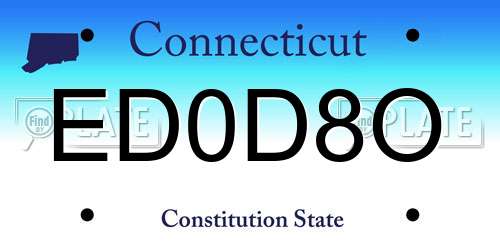 ED0D8O Connecticut License Plate