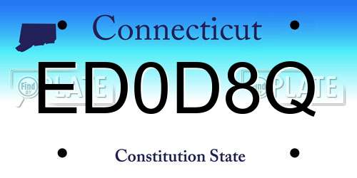 ED0D8Q Connecticut License Plate