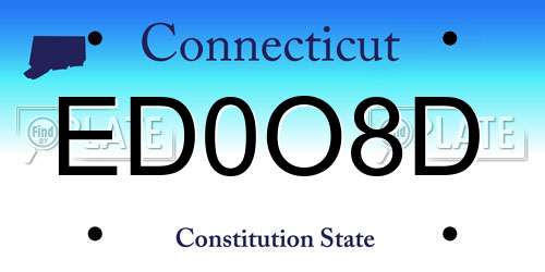 ED0O8D Connecticut License Plate