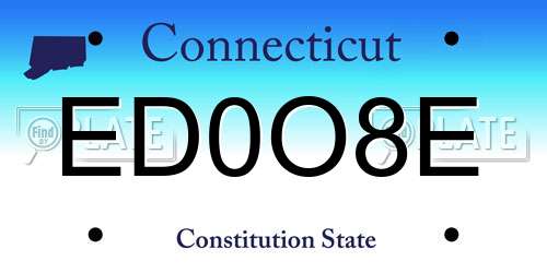 ED0O8E Connecticut License Plate