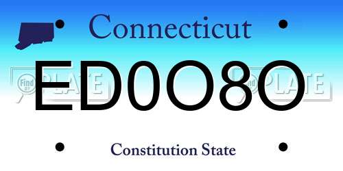 ED0O8O Connecticut License Plate