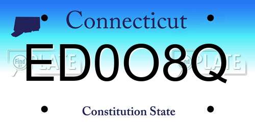 ED0O8Q Connecticut License Plate
